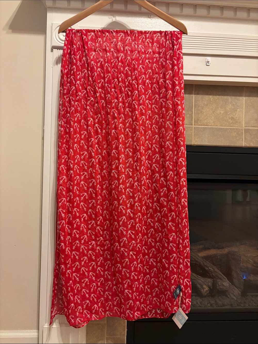 Red Printed Women's Scarves- Lightweight